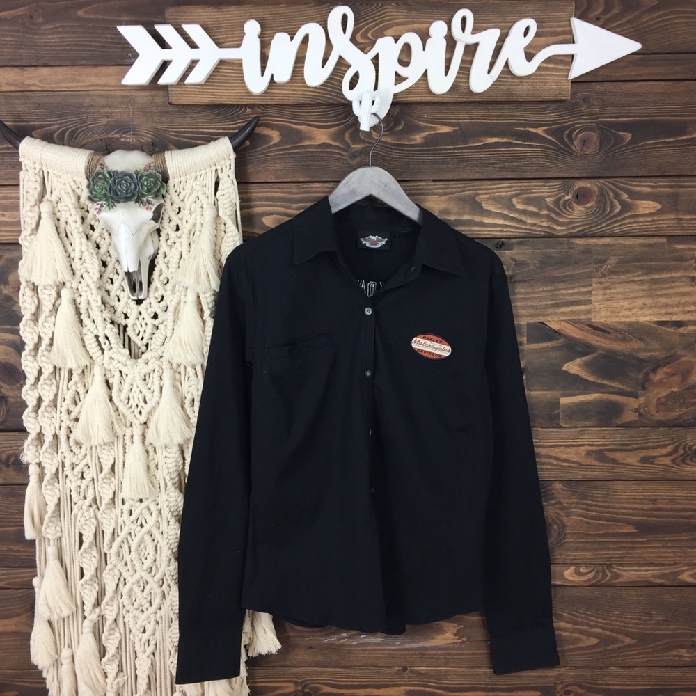 Harley Davidson | Logo Button Down Top Blouse